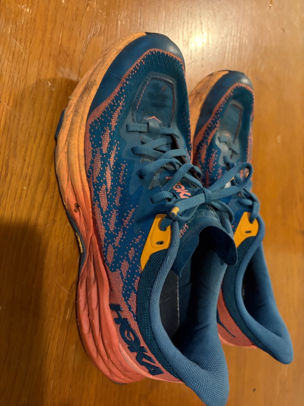 Hoka Blue and Coral Road Running Shoes
